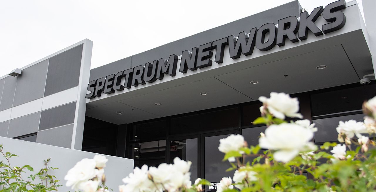 Spectrum Networks sign outside of the studio